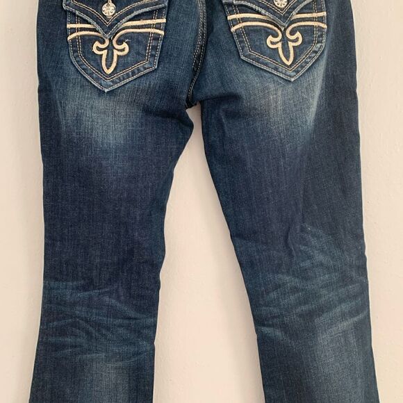 Rock Revival *Gwen Easy Boot* dark wash denim jeans western bling size 27 - Picture 8 of 16